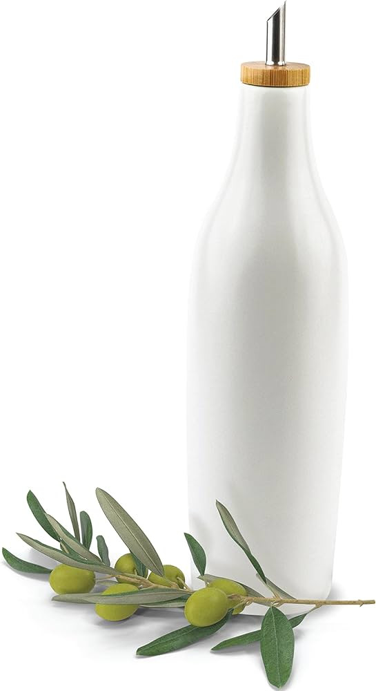 kitchentoolz Ceramic Olive Oil Dispenser Bottle - Vinegar EVOO Oil Soy Sauce Holder - Minimalist ... | Amazon (US)