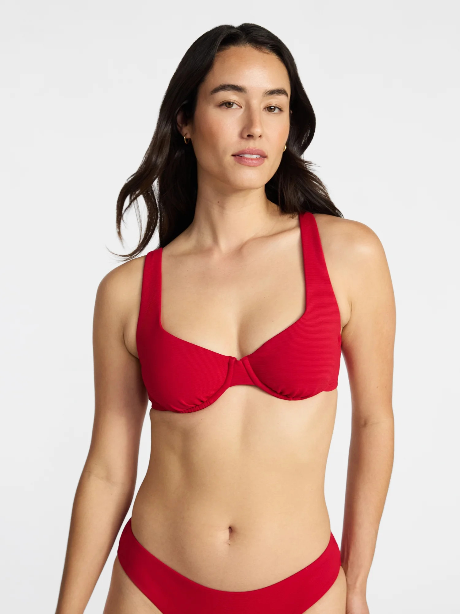 Time and Tru Women's and Women's Plus Size Ribbed Underwire Bikini Top, Sizes XS-3X | Walmart (US)