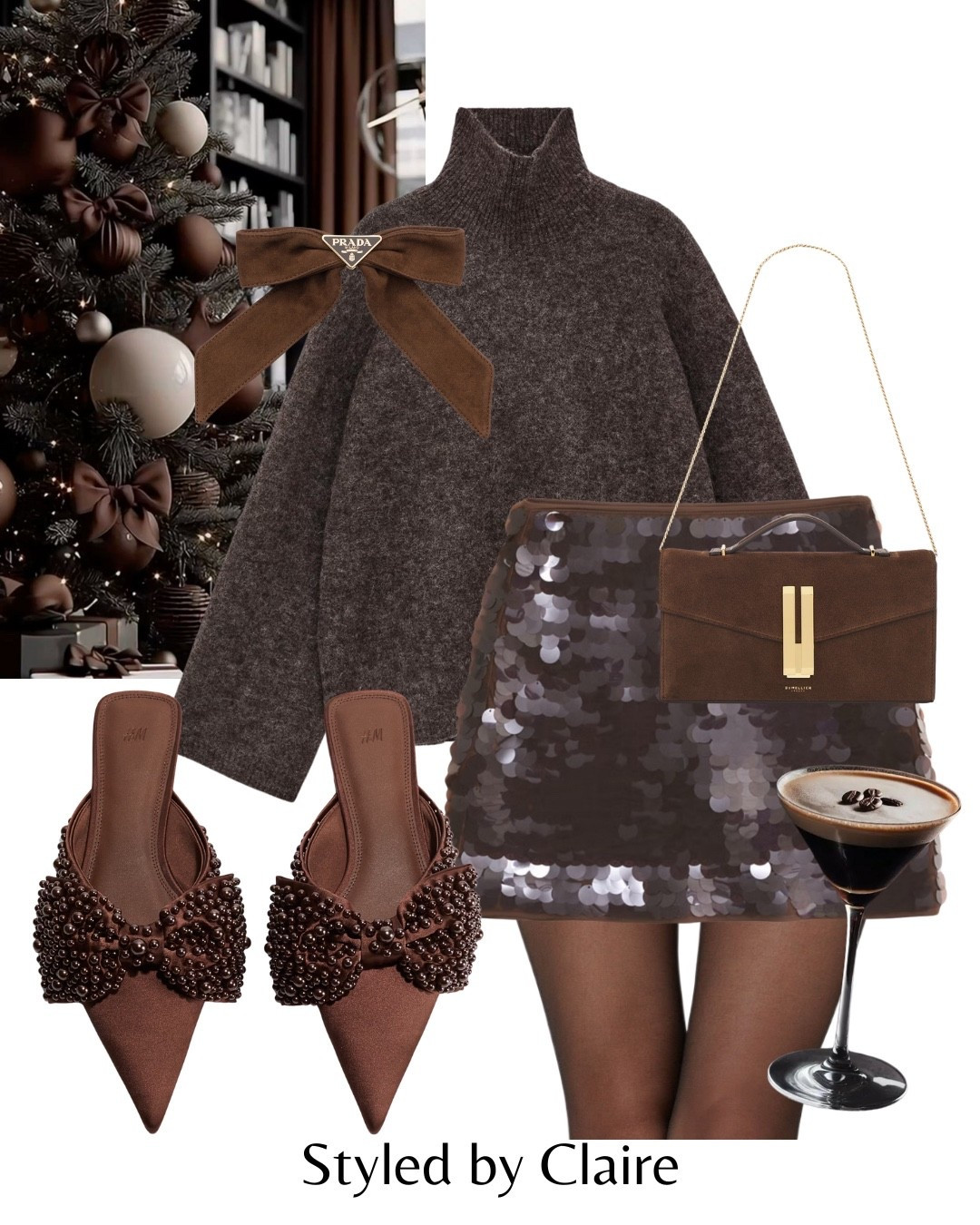 SEQUIN SKIRT🤎🪩✨
Tags: embellished mules H&M now Prada Abercrombie mini roll neck turtleneck brown jumper knit arket demellier suede clutch bag fashion Christmas Day festive inspo outfit ideas chic women’s style party night out date sparkle sparkly 

#LTKpartywear #LTKstyletip #LTKshoes