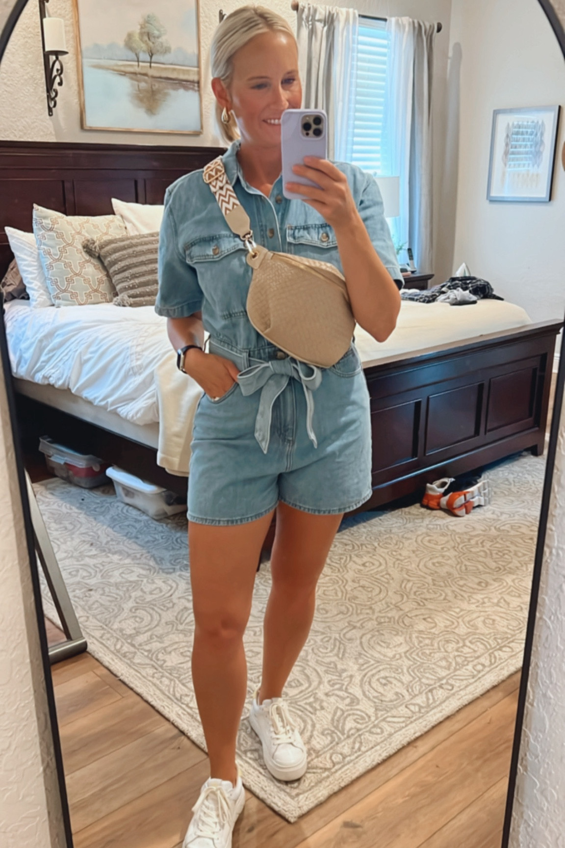 Love this romper from Target. Wearing a 6. Sneakers are Tory Burch and TTS. Bag is from Amazon. Such a great size and so cute!!

#LTKitbag #LTKstyletip #LTKshoecrush