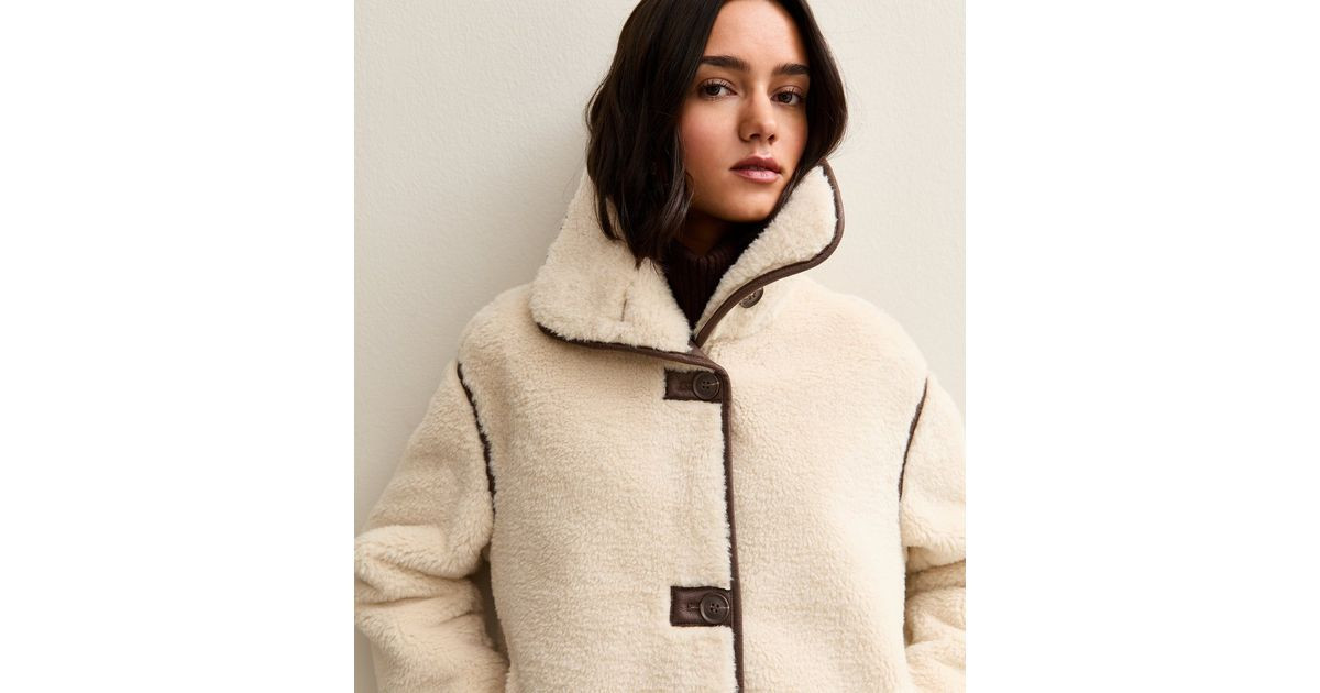 Cream Faux Fur Bonded Jacket | New Look | New Look (UK)