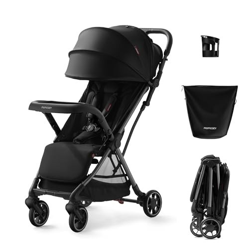 Momcozy ClickGo Lightweight Stroller, Compact Travel Stroller for Airplane with One-Click Fold, Baby Stroller and Toddler Stroller with Large Canopy for Kids from 0 Months, Extendable UPF50+ Canopy | Amazon (US)