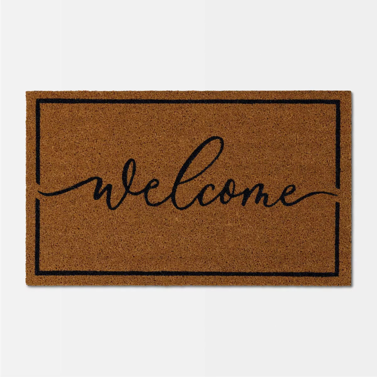 18"x30" Cursive Welcome Coir Doormat Natural/Blue - Threshold™ | Target