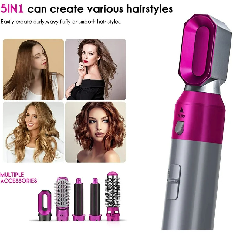 WIIKWEEK  5 in 1 Detachable Hair Curler, Electric Hair Comb, Rotating Hot Air Brush, Suitable for... | Walmart (US)
