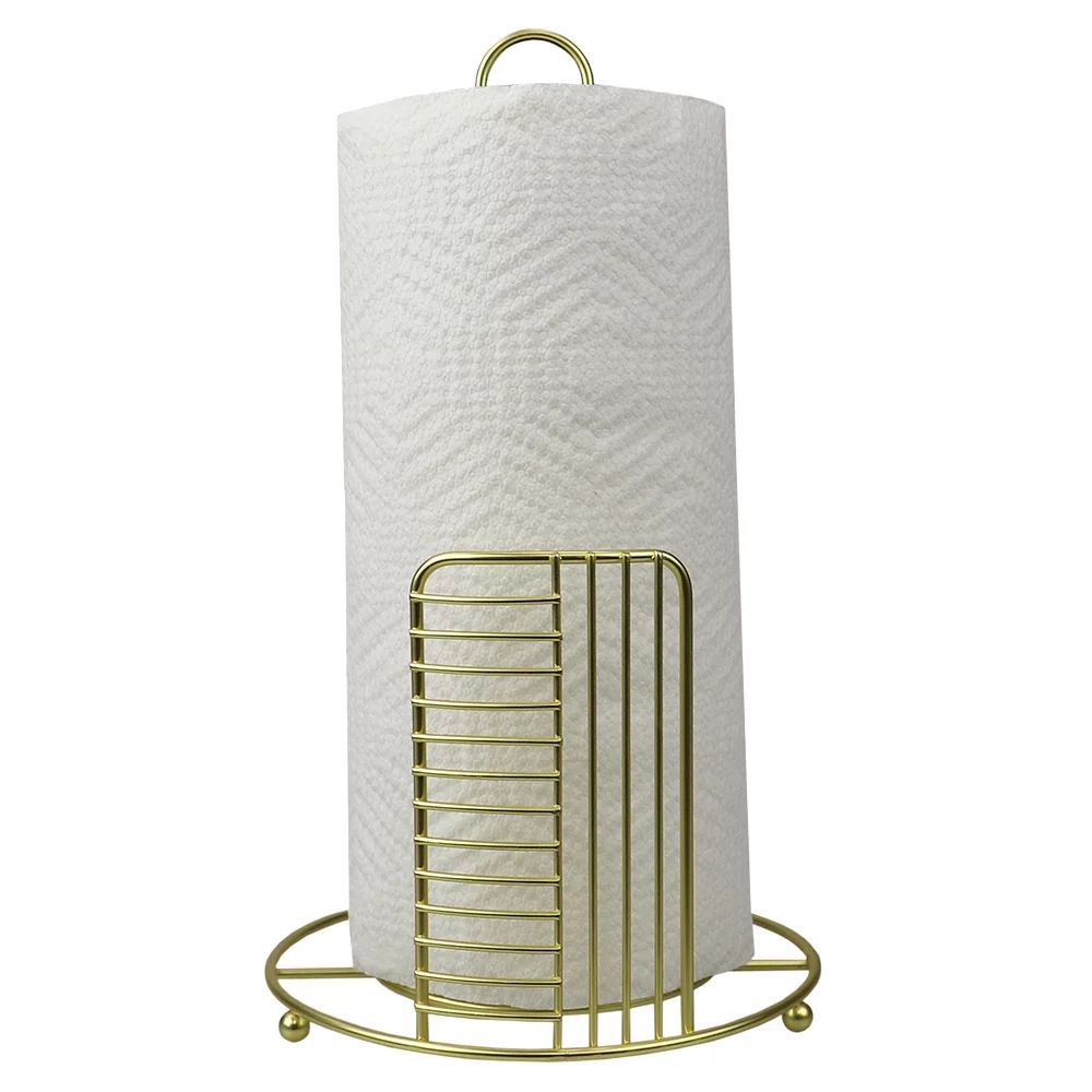 Halo Free Standing Steel Paper Towel Holder, Gold | Walmart (US)