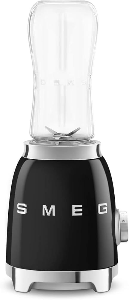 SMEG Retro Personal Blender with 2 Bottles PBF01BLUS, Black, Medium | Amazon (US)