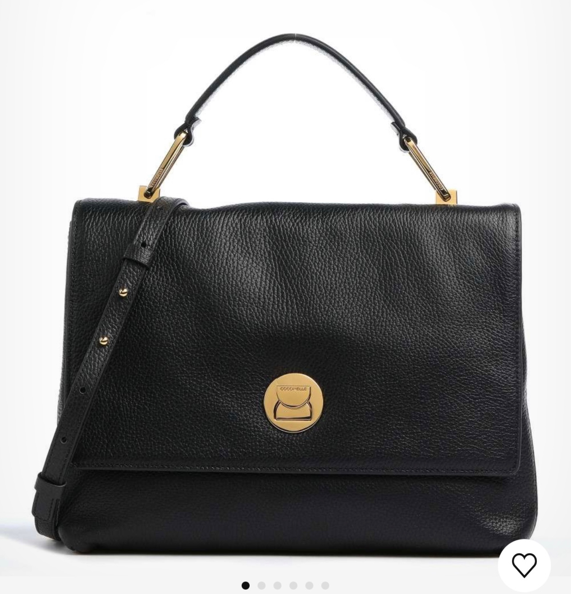Coccinelle black handbag with detachable shoulder strap. Gold detail perfect for lots of space without feeling like a bulky bag. 

#LTKSeasonal #LTKitbag #LTKGiftGuide
