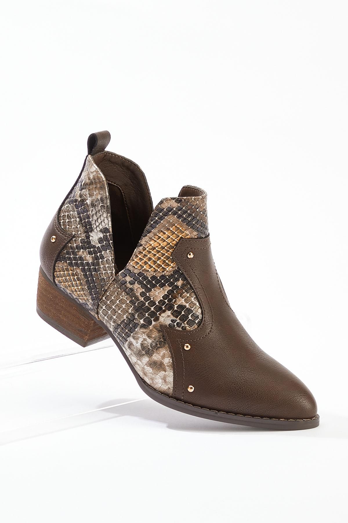 Wide Width Western Snake Booties | Cato Fashions