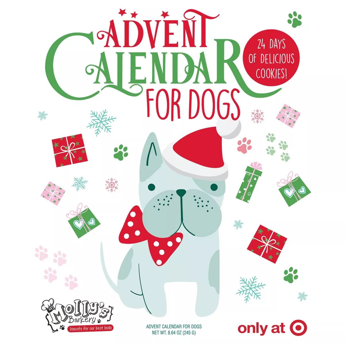 Molly's Barkery 24 Days Christmas Advent Calendar Crunchy Dog Treat with Apple & Cinnamon Flavor ... | Target