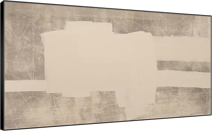 SIGNWIN 36"x72" Extra Large Framed Wall Art Modern Abstract Cream and Beige Blocks Print for Home Living Room Bedroom Decor (Frame Assembly Required) | Amazon (US)