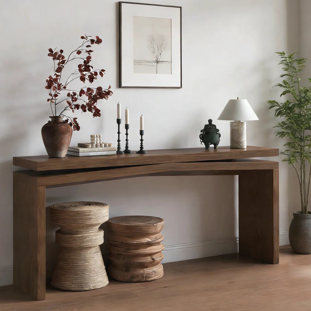 Rustic Solid Wood Console Table, Long Farmhouse Entryway Sofa Table for Living Room, Hallway, and... | Wayfair North America