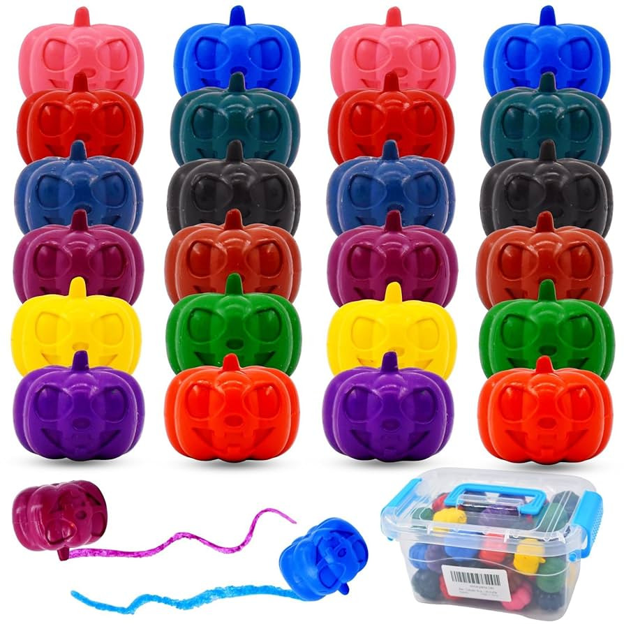 Halloween Pumpkin Toddler Crayons, 12 Colors 24Pcs Non Toxic Washable Crayons for Kids Halloween ... | Amazon (US)
