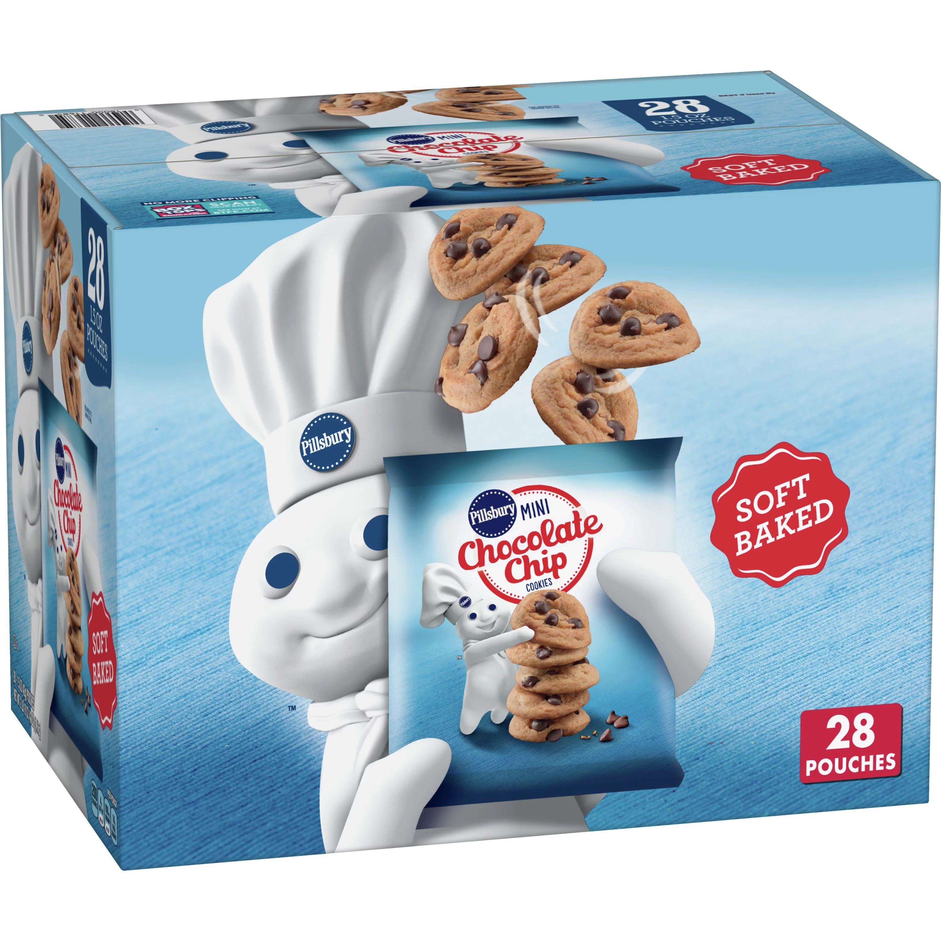 Pillsbury Soft Baked Mini Chocolate Chip Cookies, 28 ct, 42 oz | Walmart (US)