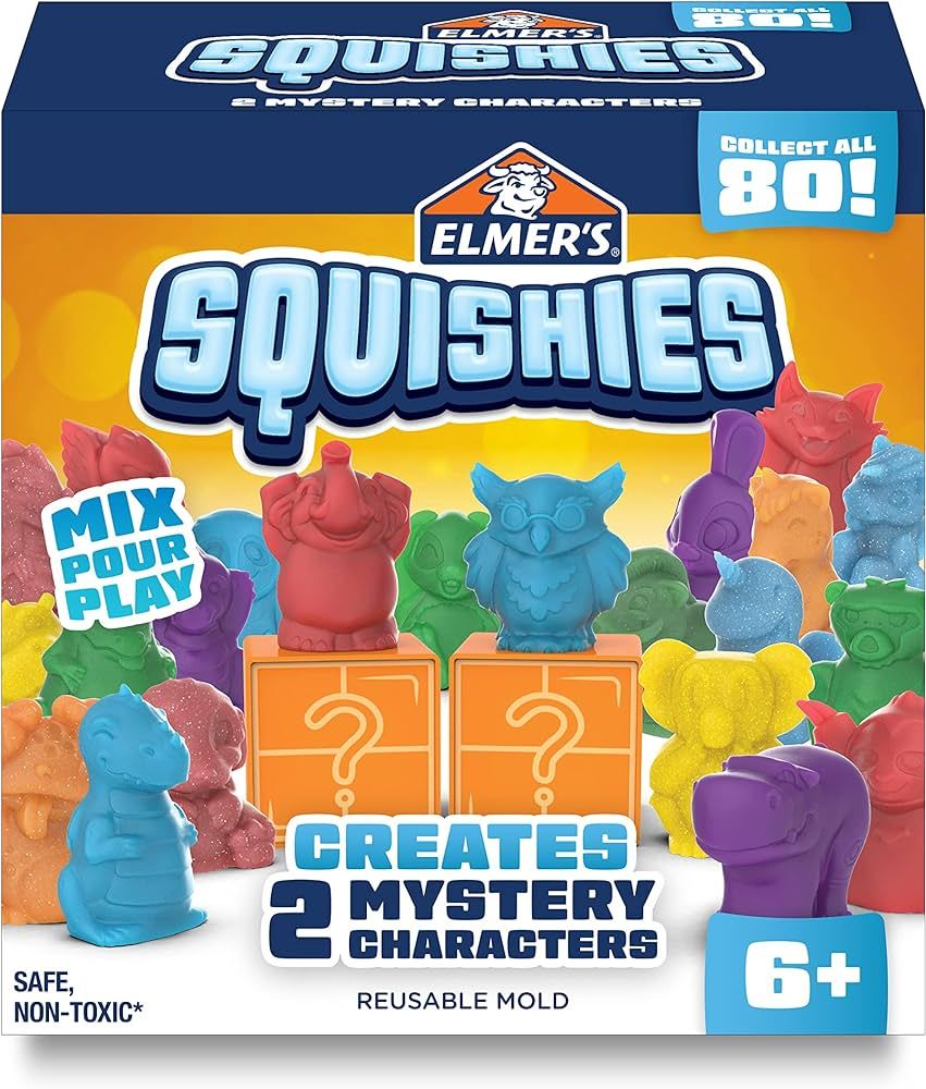 Elmer’s Squishies Kids’ Activity Kit, DIY Squishy Toy Kit Creates 2 Mystery Characters, 12 Pi... | Amazon (US)