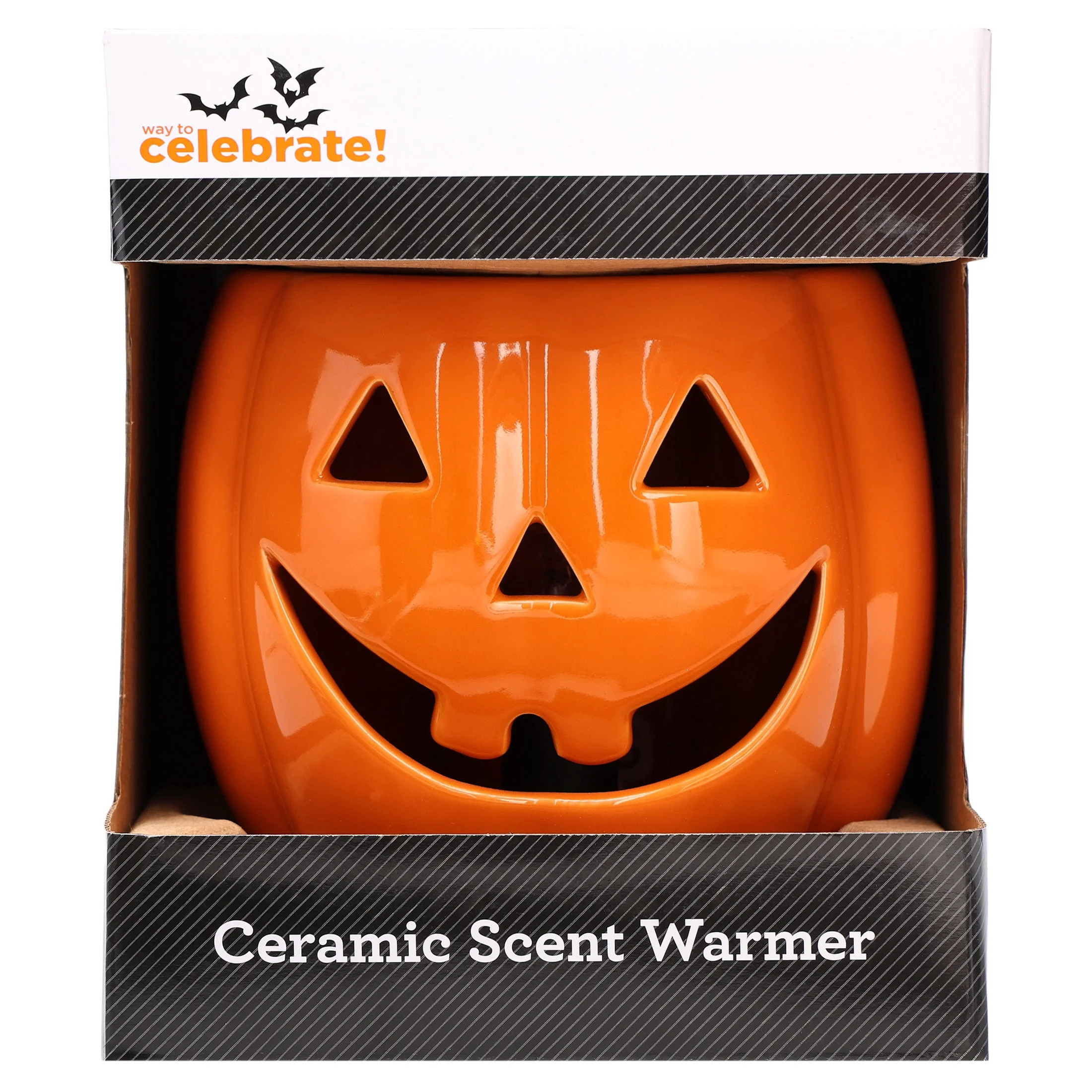 Ceramic Jack-o'-Lantern Electric Wax Warmer, Orange, Halloween by Way To Celebrate | Walmart (US)