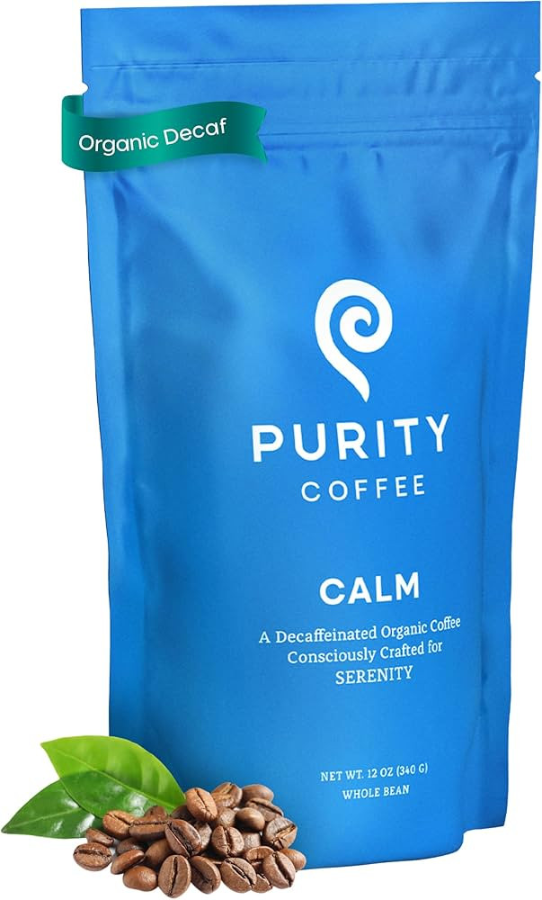 Purity Coffee CALM Decaf Medium Roast Whole Beans - USDA Certified Organic Specialty Grade Arabic... | Amazon (US)