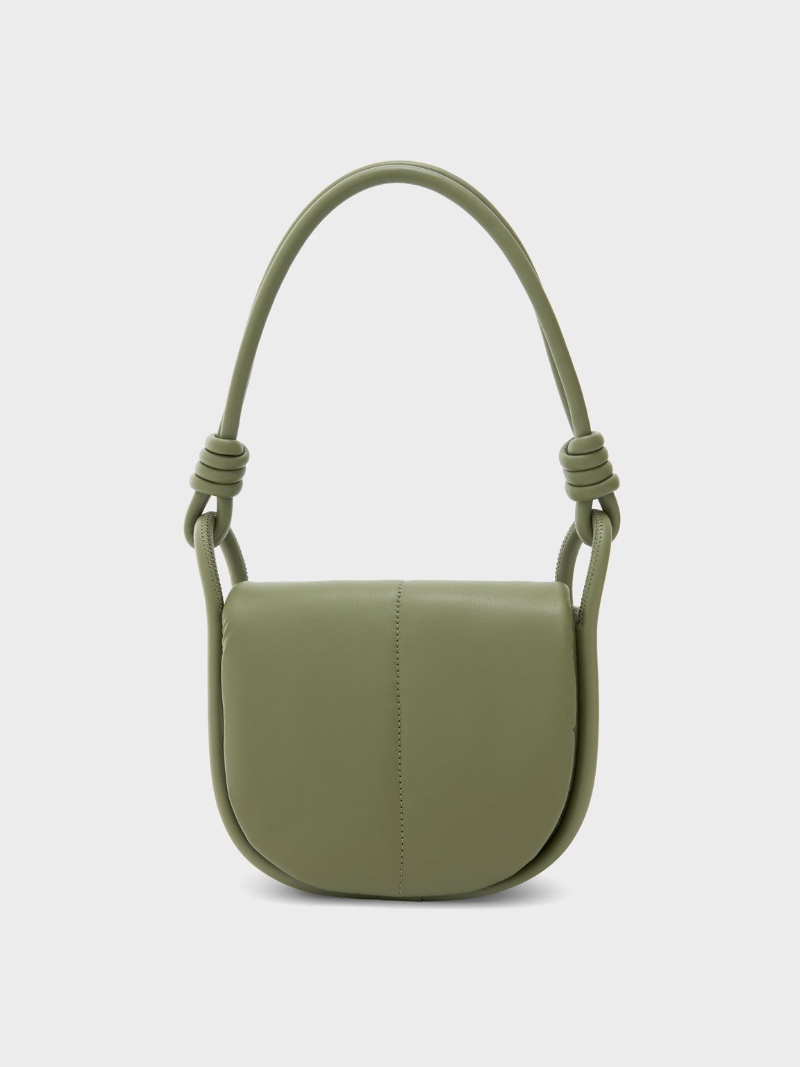 Luna Knotted Handle Shoulder Bag
 - Olive | Charles & Keith UK