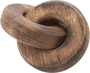 Creative Co-Op Mango Wood Chain Link, Burnt Finish Décor, Natural | Amazon (US)