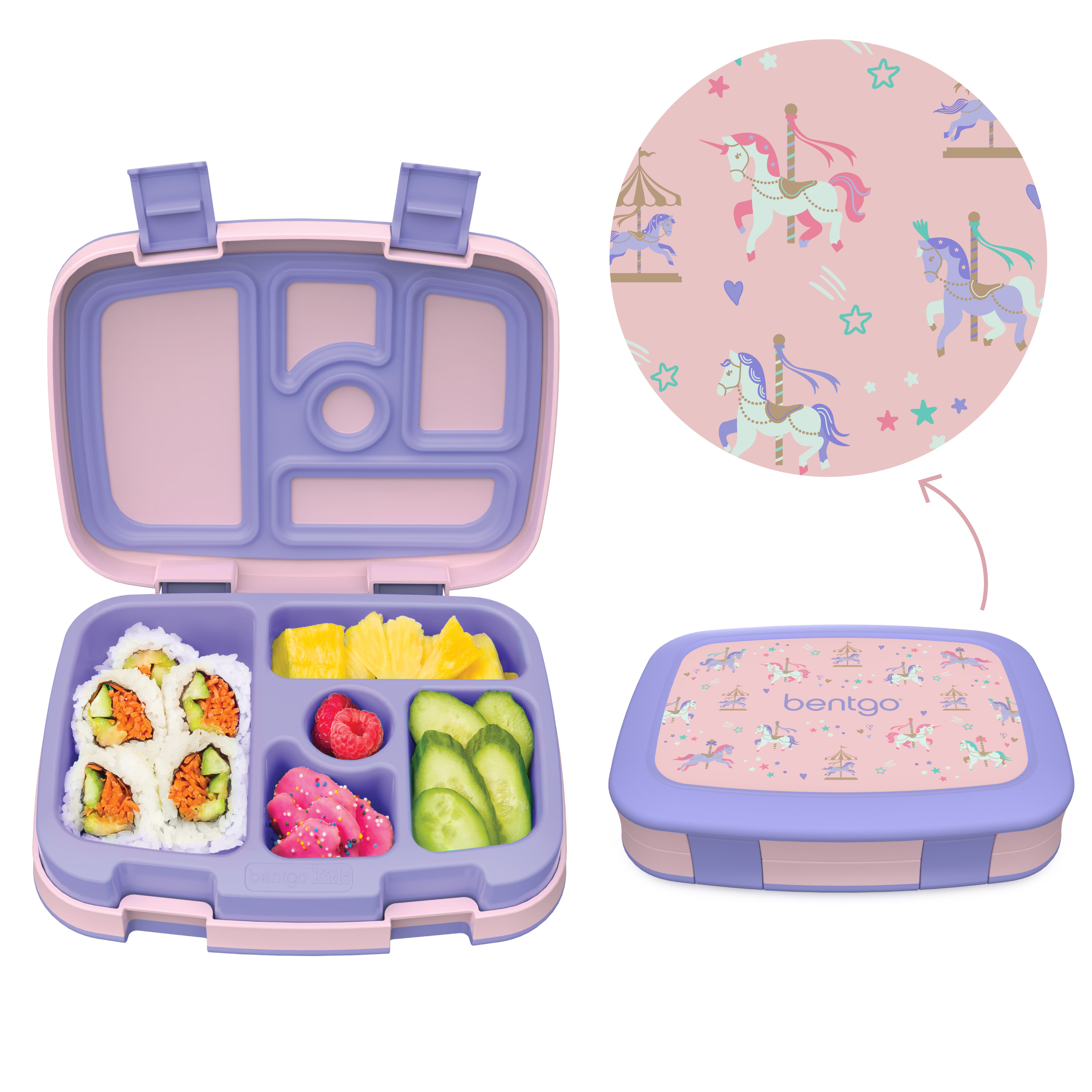 Bentgo Kids Prints Leak-Proof, 5-Compartment Bento-Style Kids Lunch Box - BPA-Free, Dishwasher Sa... | Walmart (US)