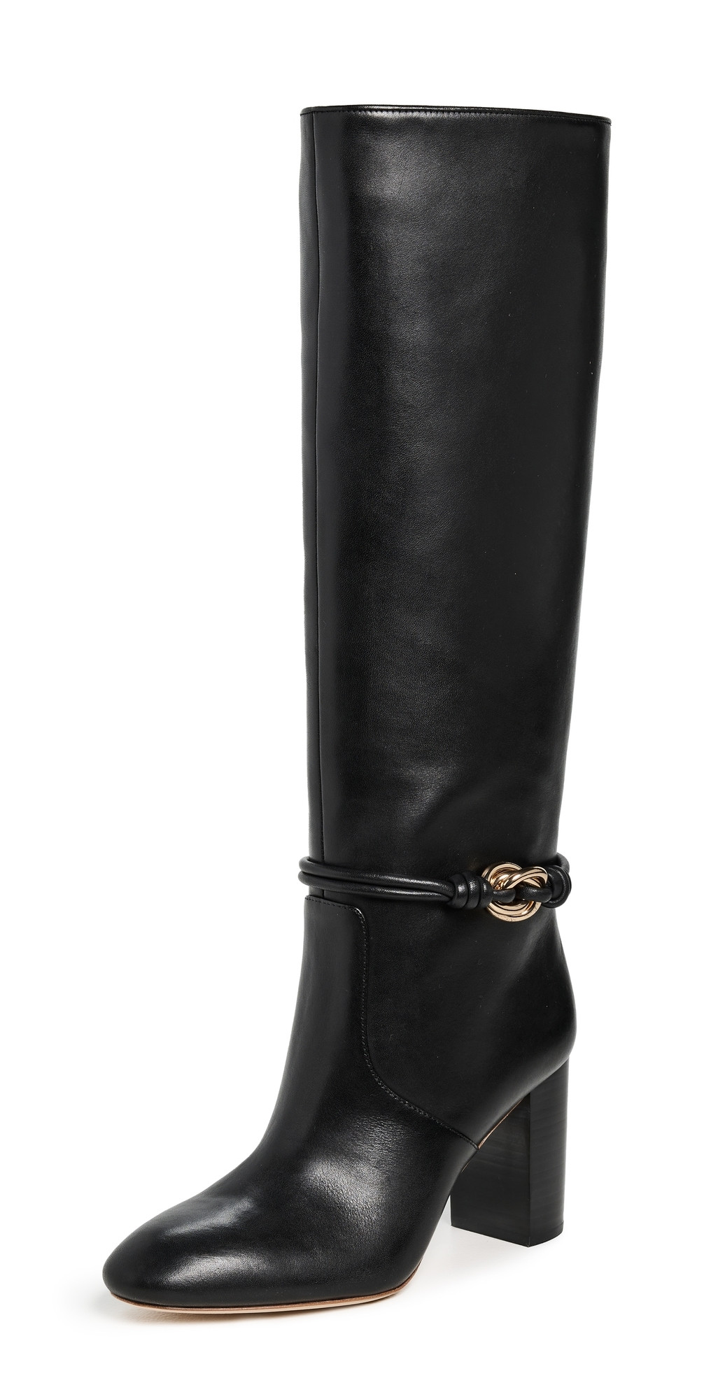 Loeffler Randall Goldy Tall Boots with Hardware Black/Gold 9.5 | Shopbop