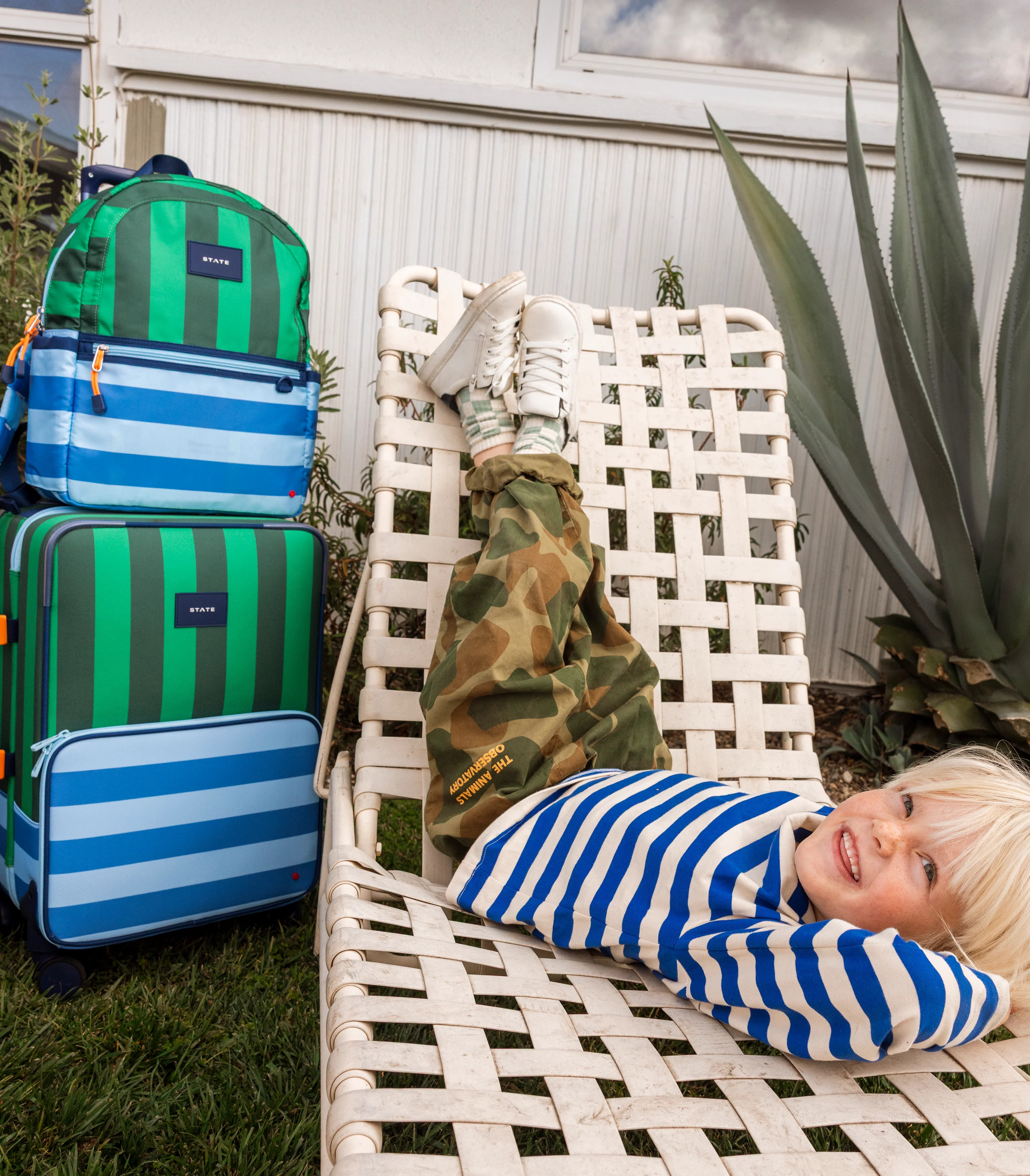 STATE Bags | Logan Suitcase Polyester Canvas Stripe | STATE Bags