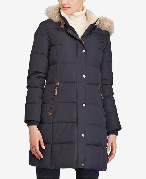 Faux-Fur-Trim Quilted Down Coat, Created for Macy's | Macys (US)