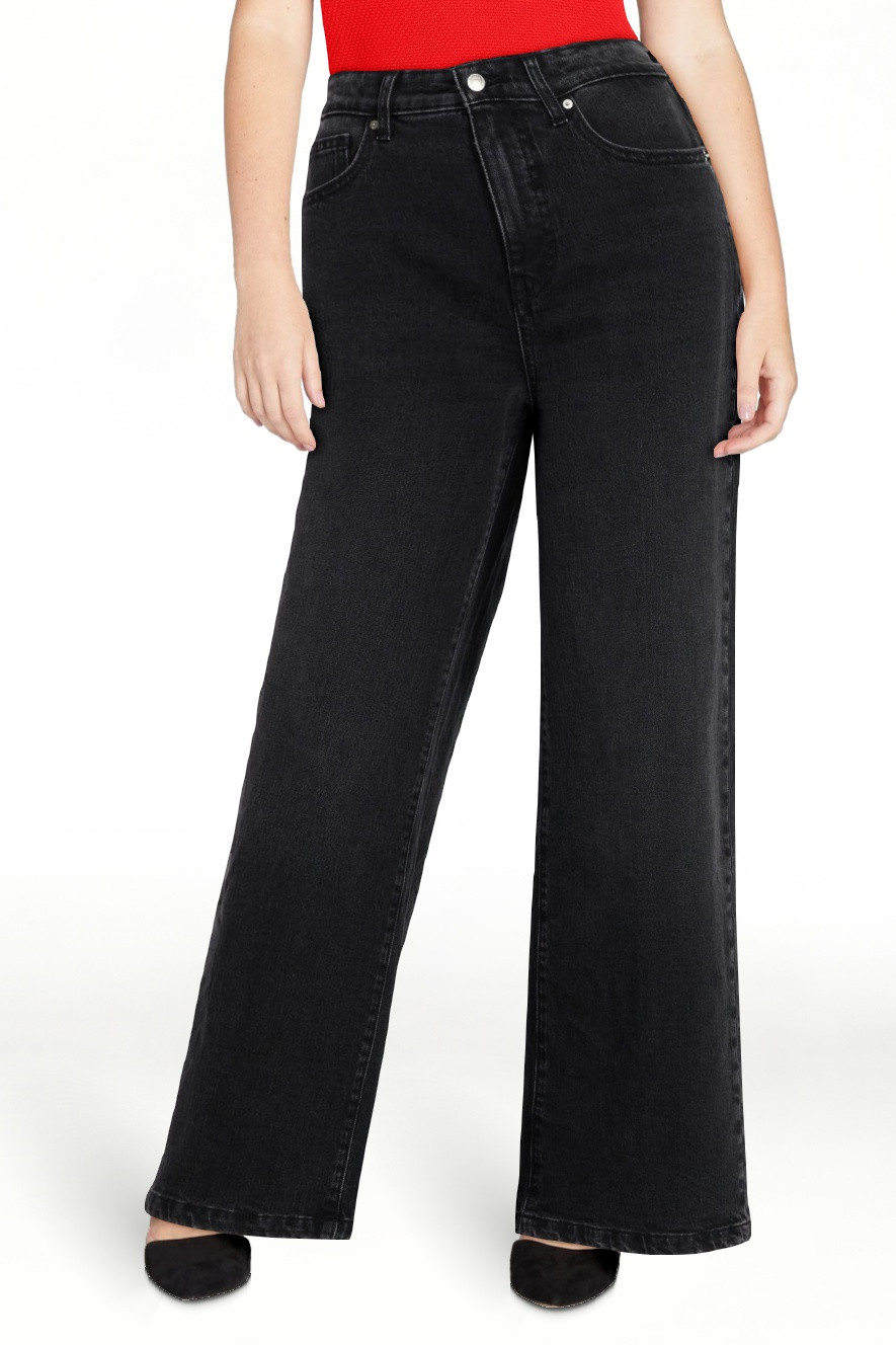 Free Assembly Women's High Rise Full Length Wide Leg Jeans, 30" Inseam, Sizes 0-26W | Walmart (US)
