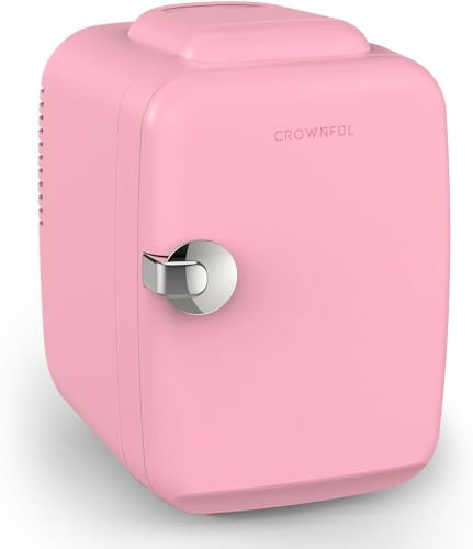 CROWNFUL Mini Fridge, 4 Liter/6 Can Portable Cooler and Warmer Personal Refrigerator for Skin Car... | Amazon (US)