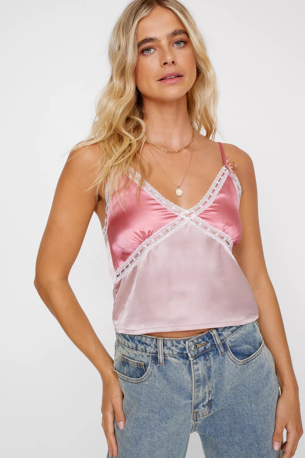 Ribbon Trim Satin Cami Top | Nasty Gal US