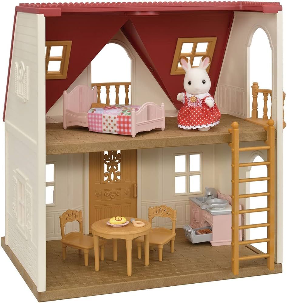 Calico Critters Red Roof Cozy Cottage Dollhouse Playset with Figure, Furniture and Accessories | Amazon (US)