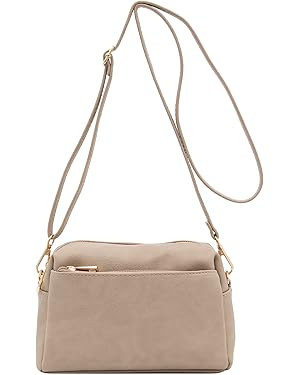 FashionPuzzle Triple Zip Small Crossbody Bag | Amazon (US)