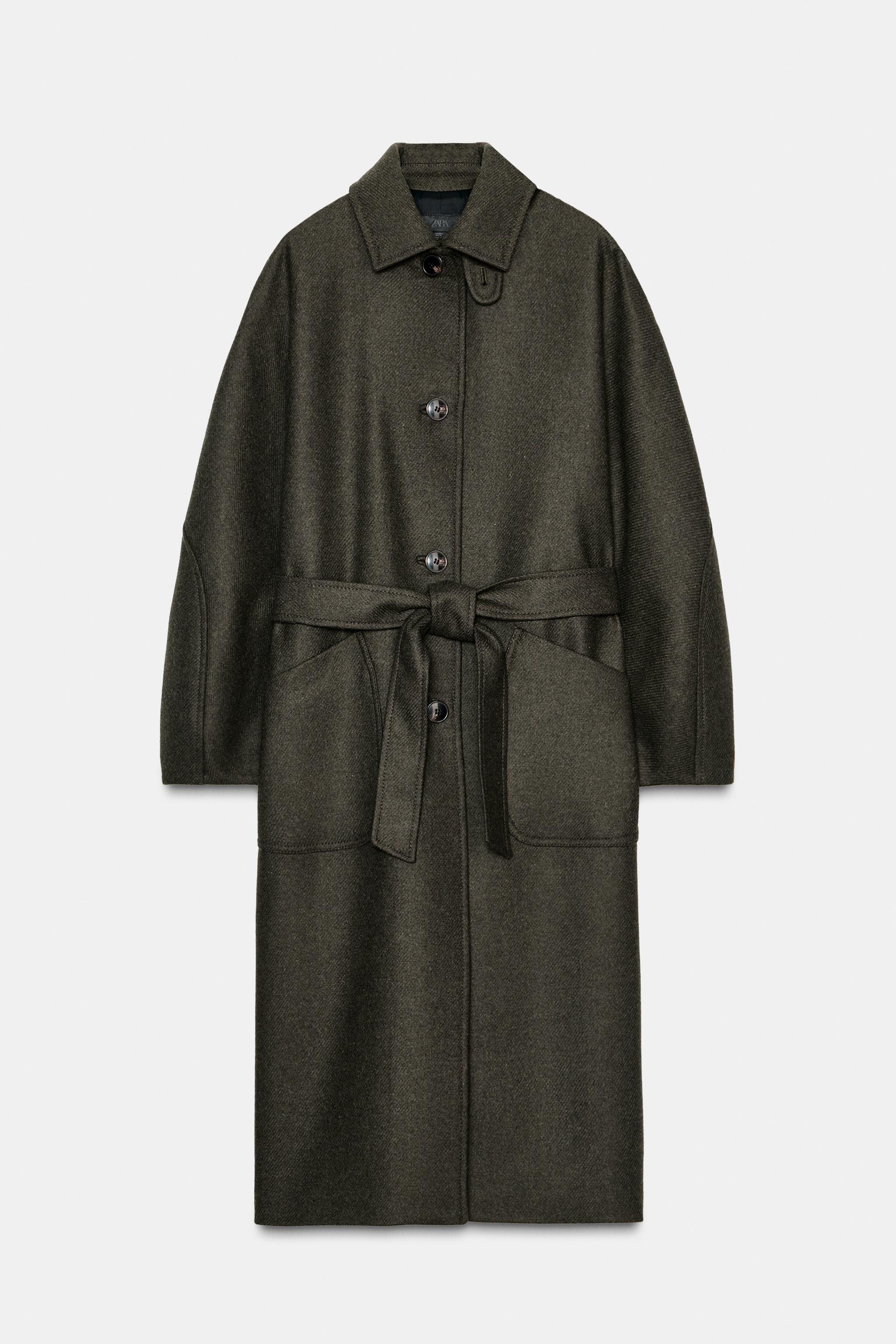 WOOL COAT WITH PUFF SLEEVES AND CONTRAST COLLAR | Zara US