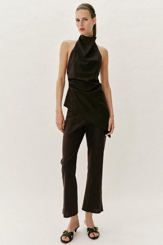 LINEN HALTER TOP | Zara US