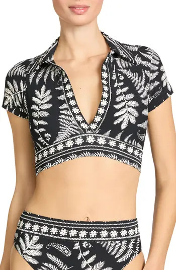 Robin Piccone Hailey Short Sleeve Bikini Top | Nordstrom | Nordstrom
