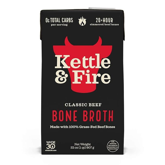 Kettle & Fire KETTLE & FIRE Bone Broth, Beef, 32 Oz | Amazon (US)