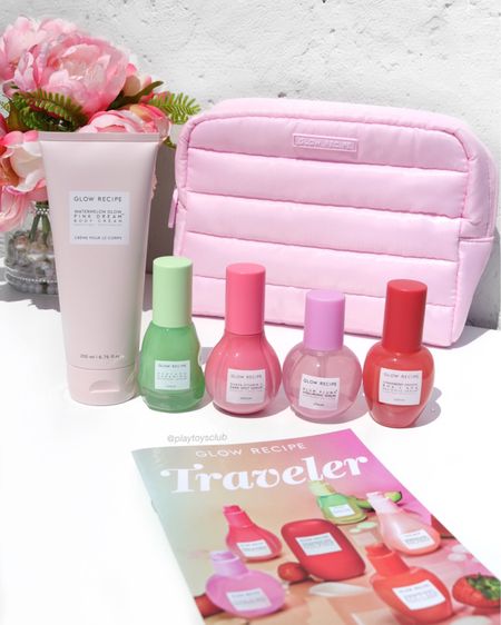 Travel ready with the cutest pink bag and my @glowrecipe favorites 💝🎀🌸 #officialGlowGangAmbassador #GlowRecipe

🥑 Avocado Ceramide Recovery Serum (to help soothe, strengthen skin barrier, and help with redness, irritation & dryness)
🍓Strawberry Salicylic Serum (to help treat and prevent breakouts and smooth texture)
🩷 Guava Vitamin C Dark Spot Serum (helps to brighten and even skin tone)
💜 Plum Plump Hyaluronic Serum (helps with dryness, fine lines & wrinkles) 
🍉 Watermelon Glow Pink Dream Body Cream (to smooth and hydrate skin) 

I love to layer serums based on my daily skin needs and all these are essentials in my am and pm routines! Thank you so much @glowrecipe @christine_glow @sarah_glow @realglowgang for sharing with me! I am so grateful! 💝

*pr samples/gifted as part of Glow Gang Ambassador program

🍉🥑🍓🍑🫐🌸🍉🥑🍓🍑🫐🌸

#skincareproducts #skincareobsessed #skincareroutine #skincare #thatgirlaesthetic #pinkaesthetic #ａｅｓｔｈｅｔｉｃ #travelbag #organizewithme

#LTKGiftGuide #LTKFind #LTKbeauty
