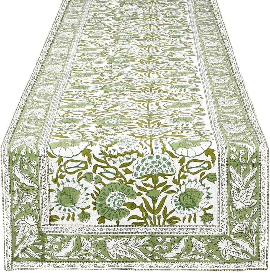 CPC Cotton Table Runner 16x90 Inch Block Printed Long Fall Table Runner for Dining Table, Card Ta... | Amazon (US)