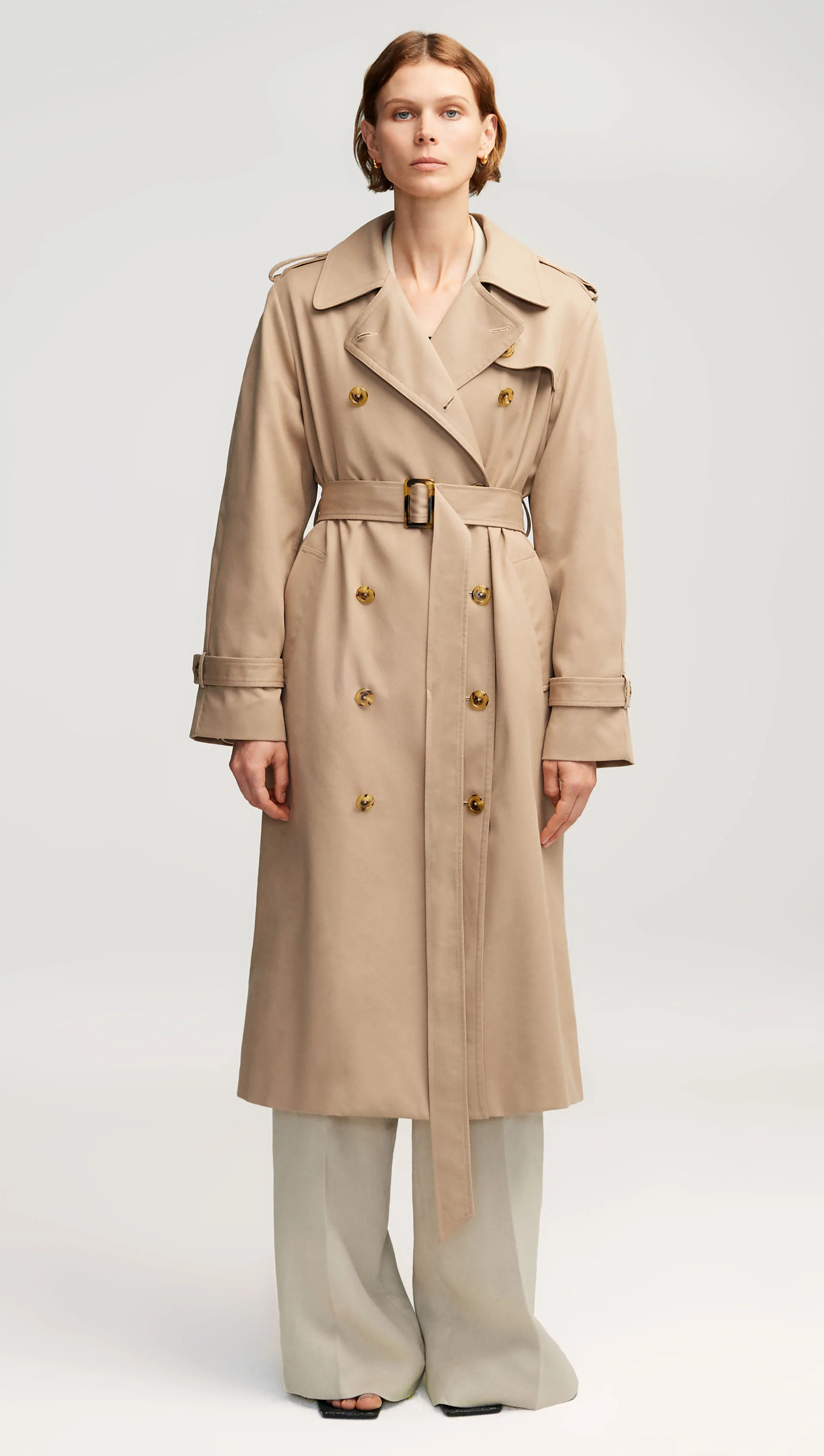 Work Trench in Cotton Twill | Women's Coats | Argent | Argent