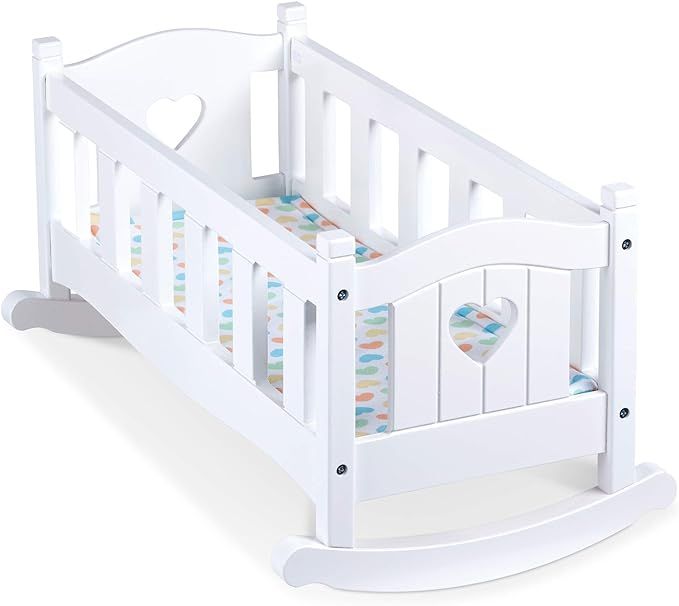 Melissa & Doug Mine to Love Wooden Play Cradle for Dolls, Stuffed Animals - White | Amazon (US)