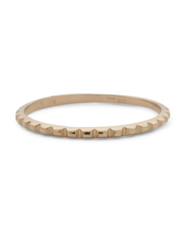 Made In Italy 14kt Gold Thin Textured Ring | TJ Maxx