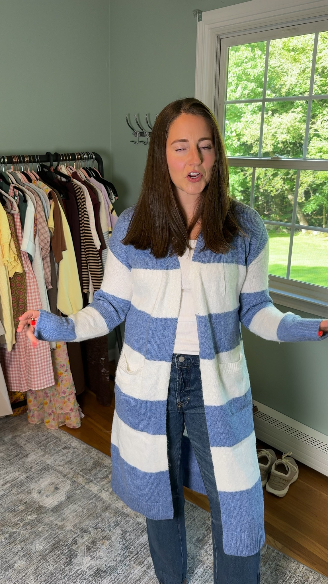 This sweater is SO soft and comfy! I love the color combo 

wearing size small  

 #LTKootd #LTKmomlife