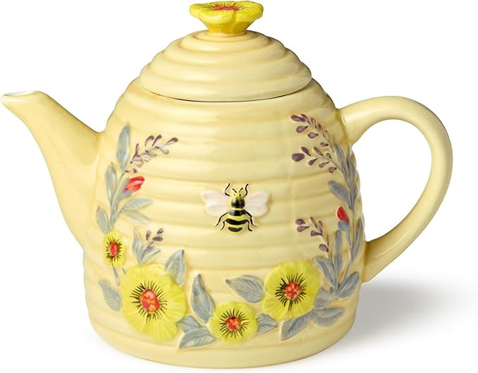 Bee Sweet 32 oz. 3-D Beehive Teapot Ceramic,Multi Colored | Amazon (US)