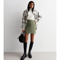 Khaki Textured High Waist Mini Skirt New Look | New Look (UK)