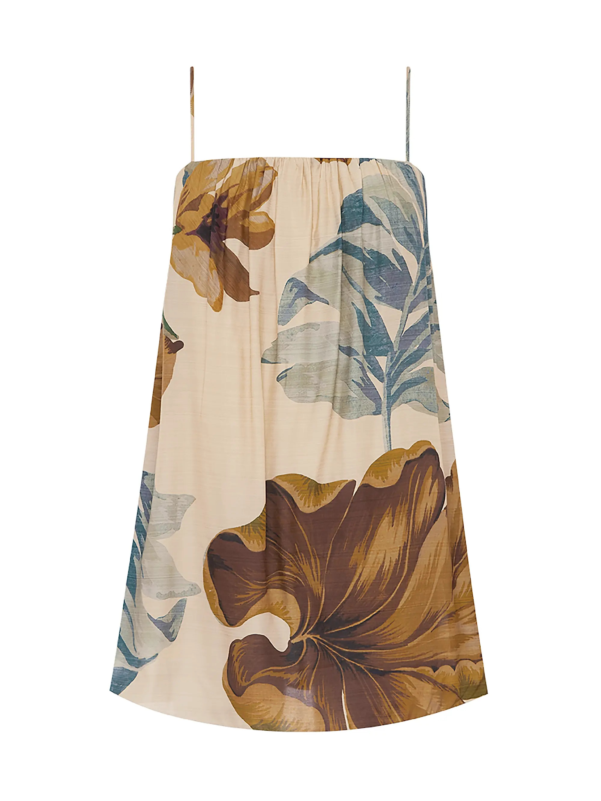 Draped Botanical Print Minidress | Saks Fifth Avenue