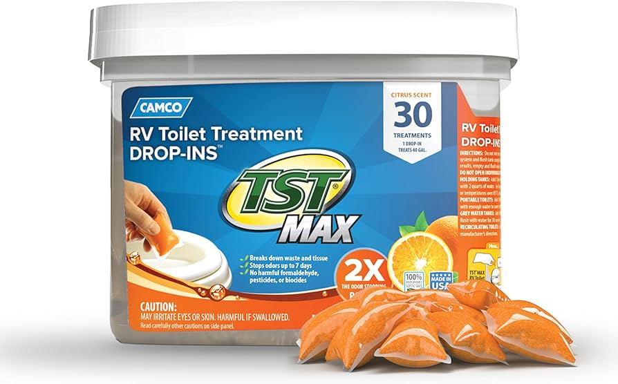 Camco TST MAX RV Toilet Treatment Drop-INs - Control Unwanted Odors & Break Down Waste and Tissue... | Amazon (US)