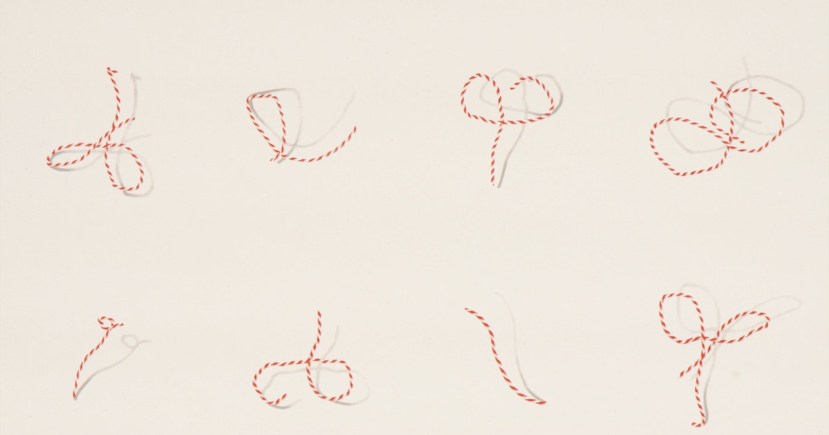 Red And White On Ivory Wallcoverings | BUTCHER STRING | Backdrop