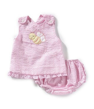 Baby Girls Sleeveless Bumblebee-Applique Popover Top & Matching Bloomer Set | Dillard's