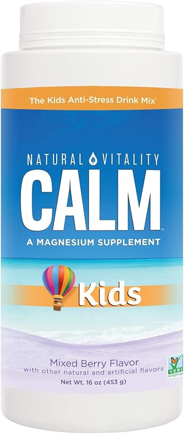 Natural Vitality Calm Specifics, Kids Magnesium Dietary Supplement Powder, Mixed Berry Flavor, 16... | Amazon (US)