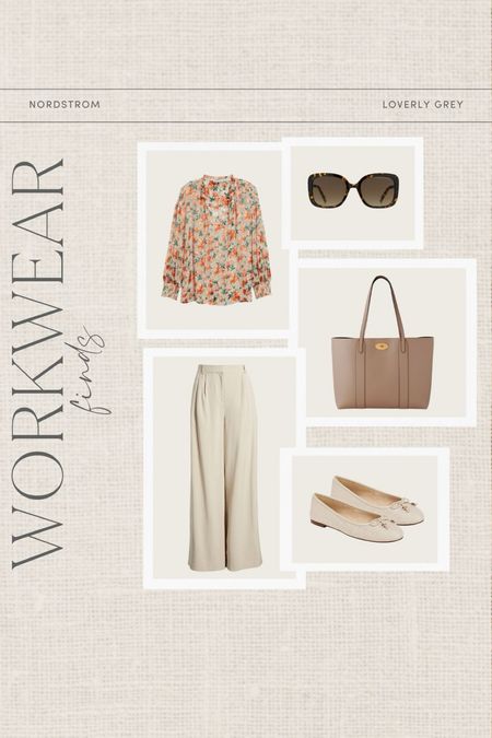 Nordstrom summer workwear finds. These high waisted pants and sheer floral top are perfect for a summer workwear look. Loverly Grey, workwear 

#LTKWorkwear #LTKSeasonal #LTKStyleTip