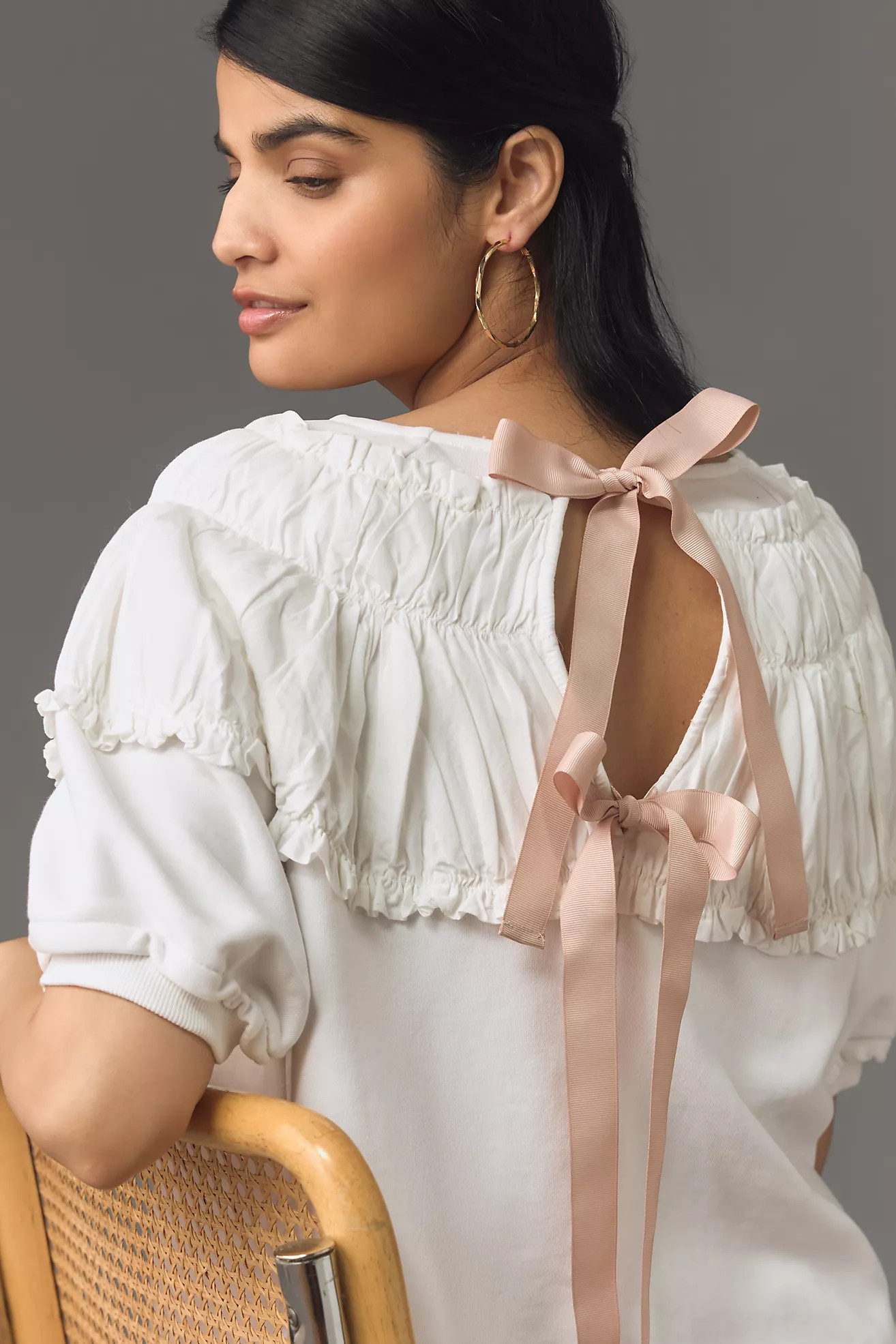 By Anthropologie Tie-Back Ruched Blouse | Anthropologie (US)